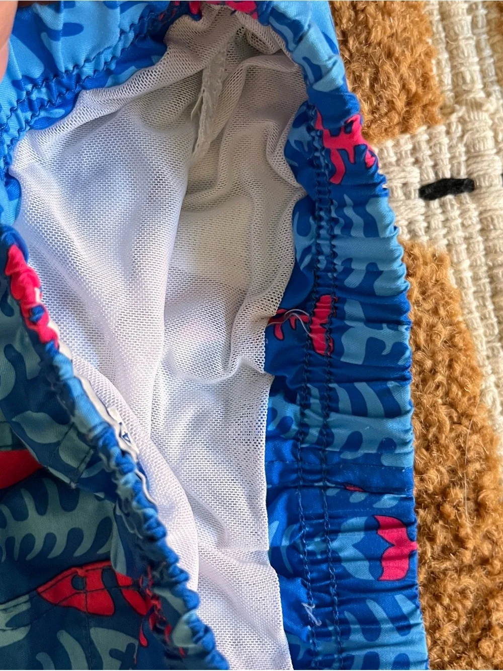 Maamgic Boys Blue Fishbone Print Swim Shorts Trunks 4T